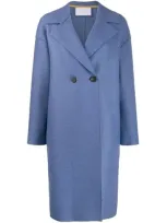 Harris Wharf London Double-breasted Coat In Blue