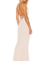 Katie May Surreal Ruched Side Gown In Blush